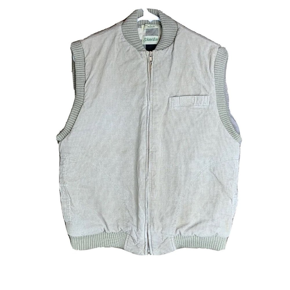 St. John’s Bay Corduroy Vest Mens Medium Tan Zip Up Closure Quilted Liner